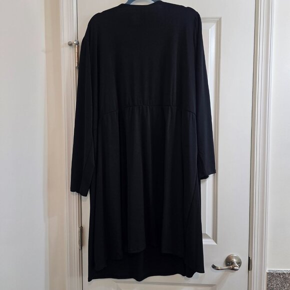 Nine West Black V Neck Long Sleeve Stretch Wrap Dress - Picture 7 of 7